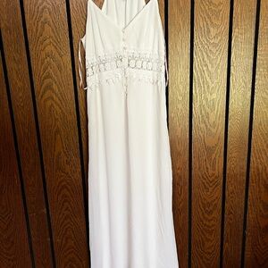 Forever 21 White Maxi Dress with Lace Detail